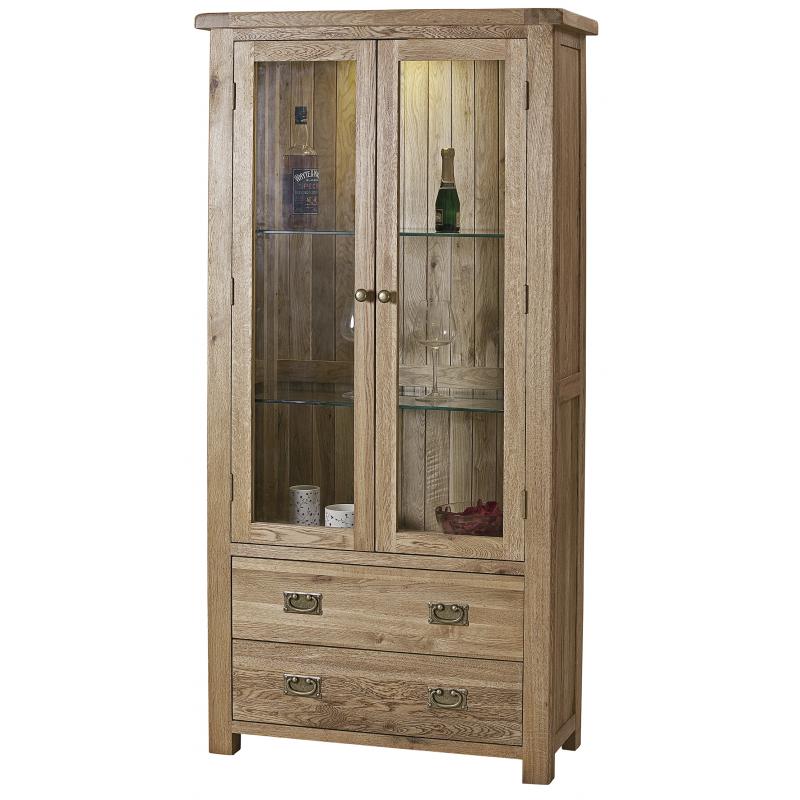 Kingsbury Solid Oak Glass Display Cabinet